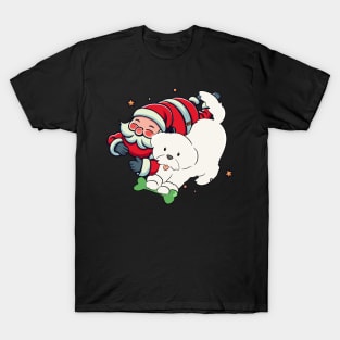 Santa Claus with Dog T-Shirt